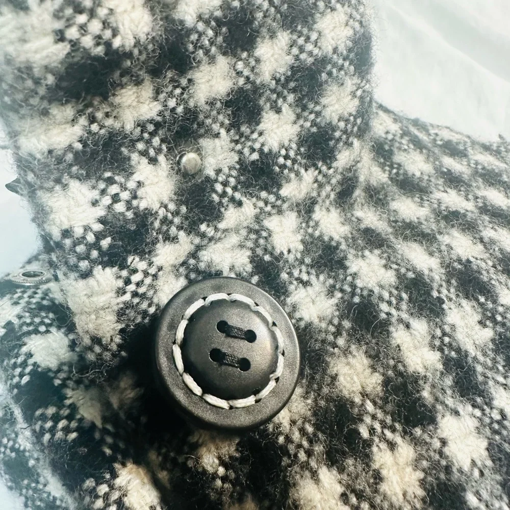 H&M Black and White Checkered Coat - Picture 5 of 5